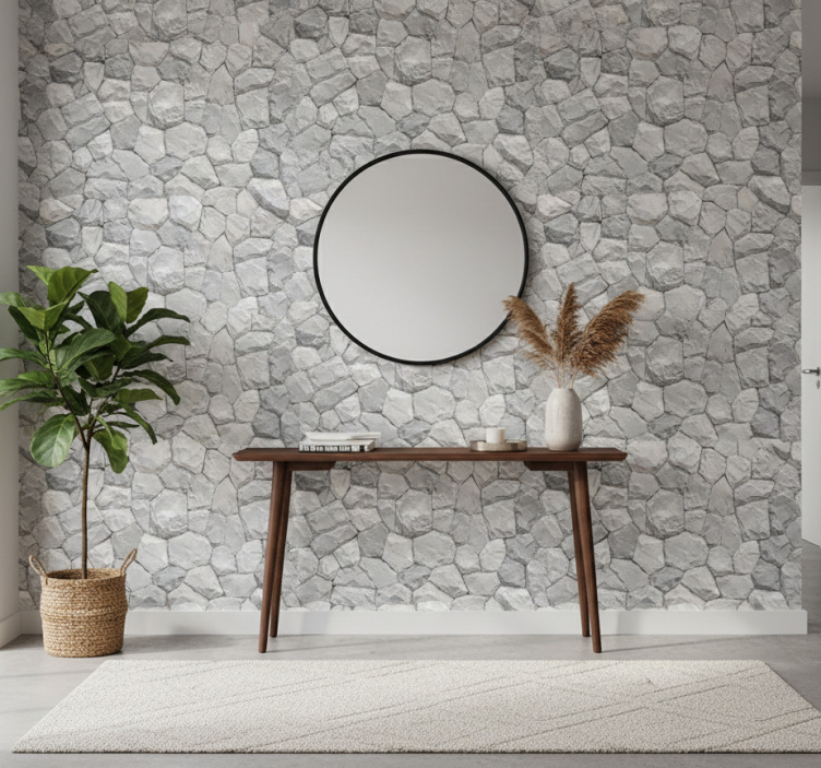 Stone effect wallpaper stone pattern design - TenStickers