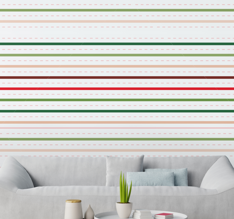 Striped Interior Pattern wallpaper horizontal stripes - TenStickers