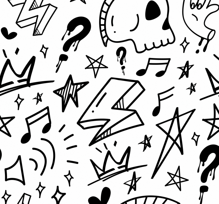 Stylized Graphic Shapes teenage bedroom wallpaper - TenStickers