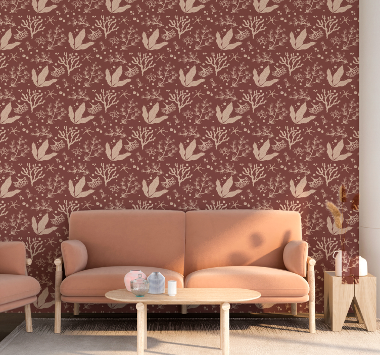Submarine plants Terracotta colour wallpaper - TenStickers