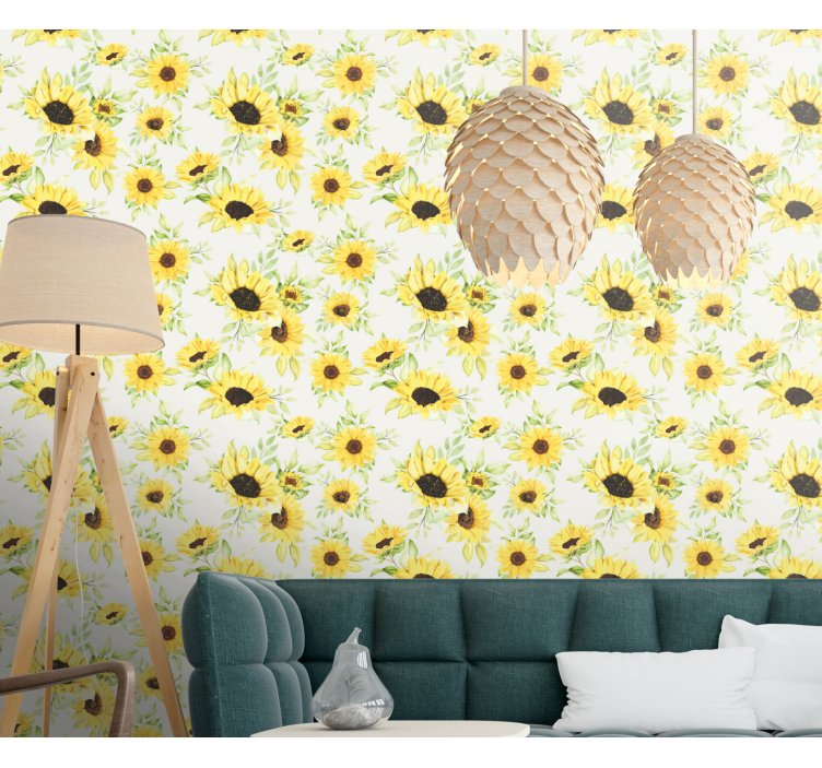 Sunflower Delight flowers wallpaper - TenStickers