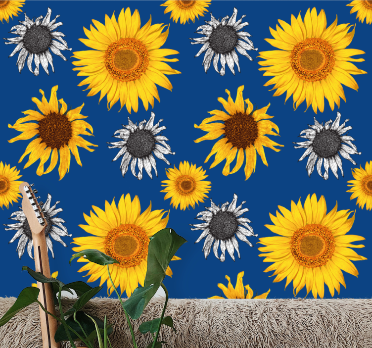 Sunflower Ensemble flowers wallpaper - TenStickers