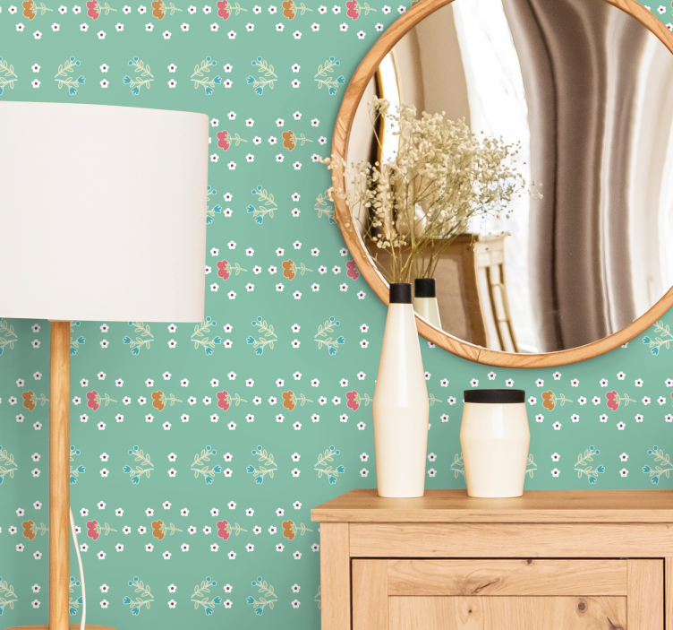 Sweet Floral Accents flowers wallpaper - TenStickers
