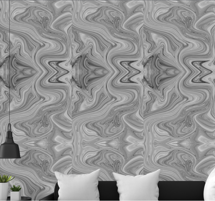 Swirling Gray Patterns marble effect wallpaper - TenStickers