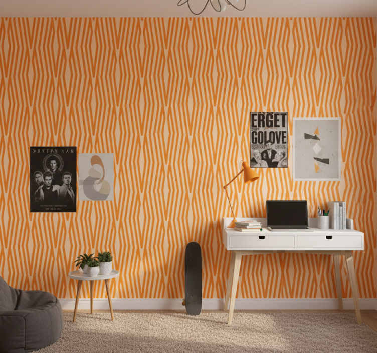 Teenage bedroom wallpaper with abstract design - TenStickers