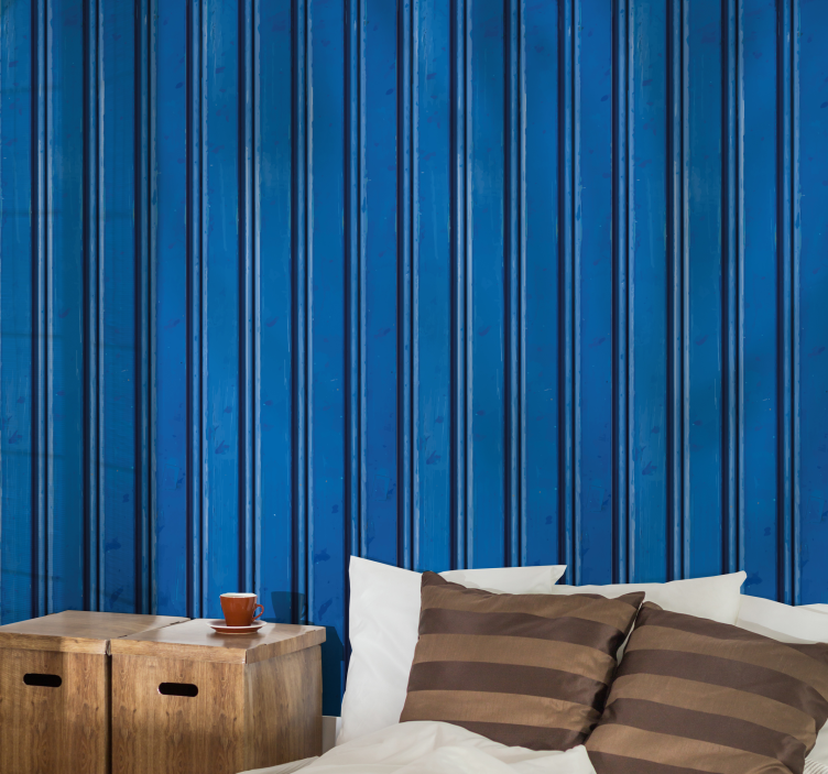 Textured blue stripes stone effect wallpaper - TenStickers