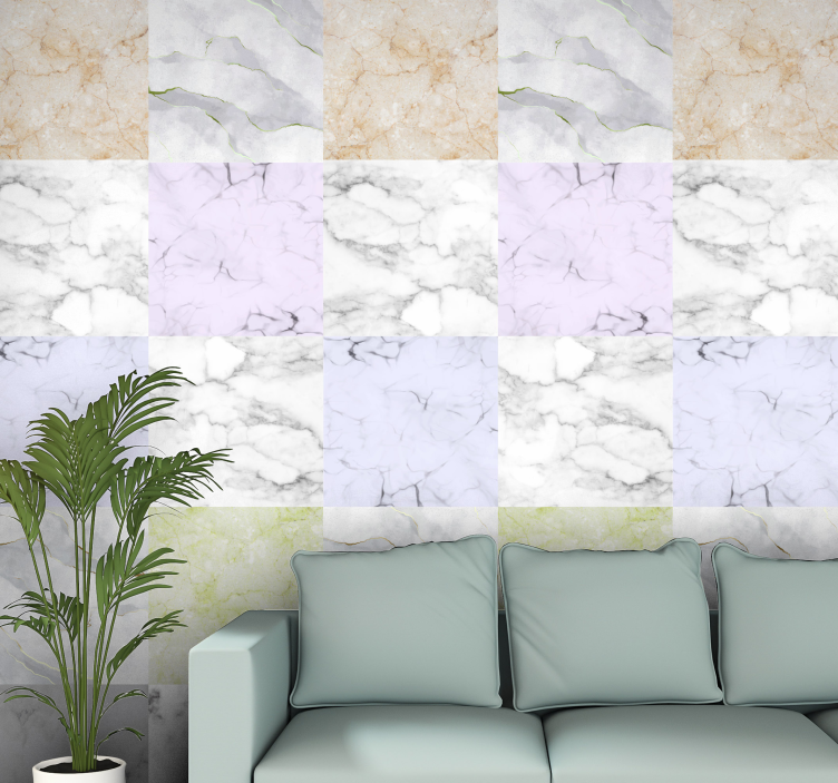 Textured mosaic marble effect wallpaper - TenStickers