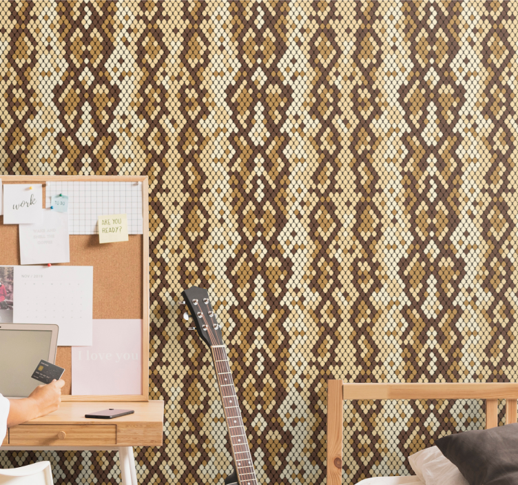 Textured Snake Pattern art wallpaper - TenStickers