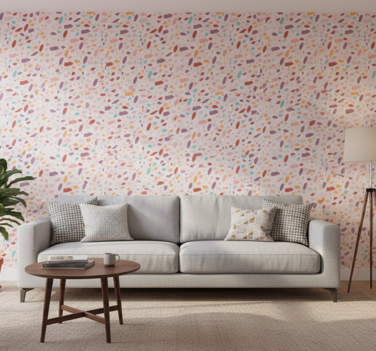 Marble effect wallpaper with colorful stone design - TenStickers