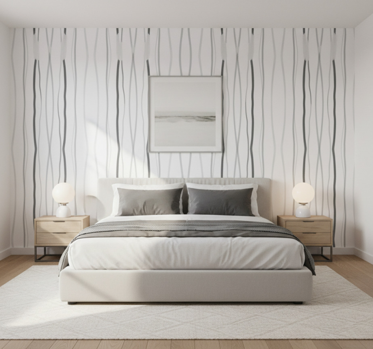 Textured wallpaper in elegant grey stripes - TenStickers