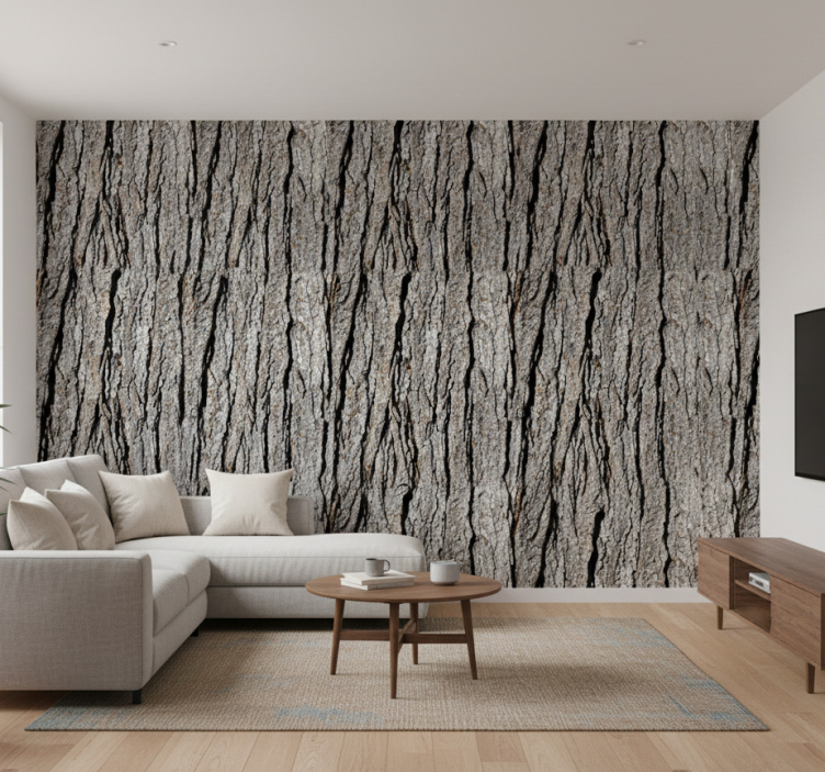 Wood effect wallpaper realistic bark design - TenStickers