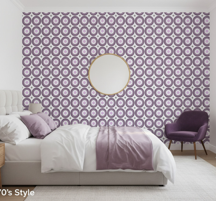 Textured wallpaper lilac 70s style - TenStickers