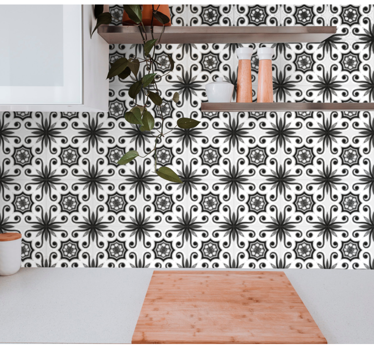 Tile effect wallpaper decorative tile design - TenStickers