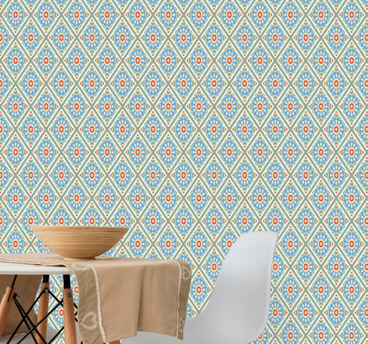 Tile effect wallpaper geometric tile essence - TenStickers
