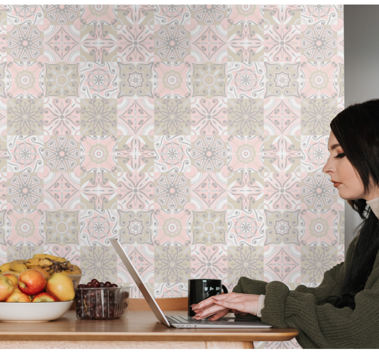 Tile effect wallpaper in mosaic design - TenStickers