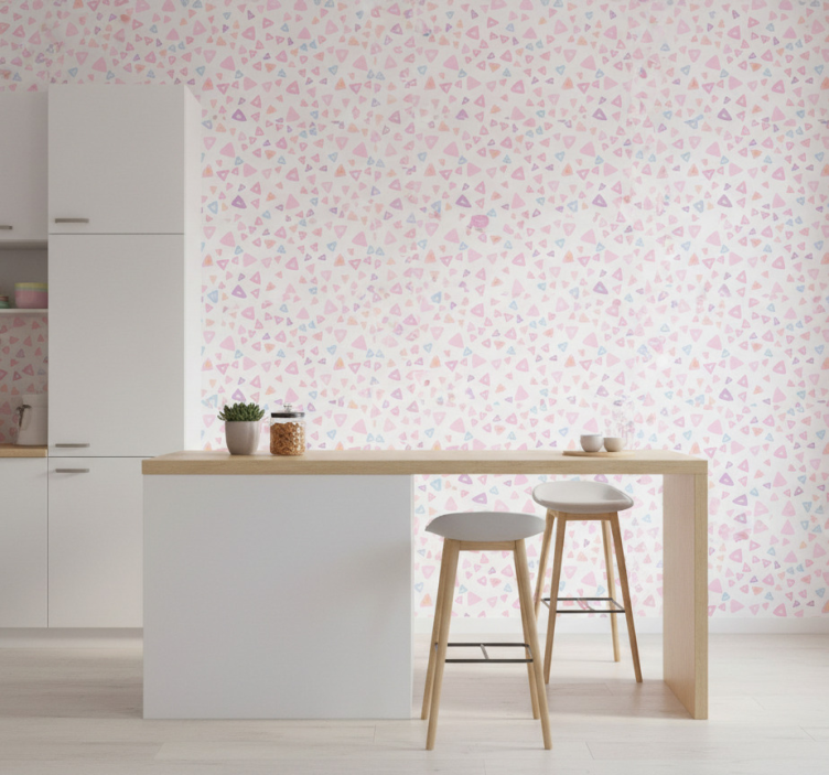 Tile effect wallpaper kawaii style pastel design - TenStickers