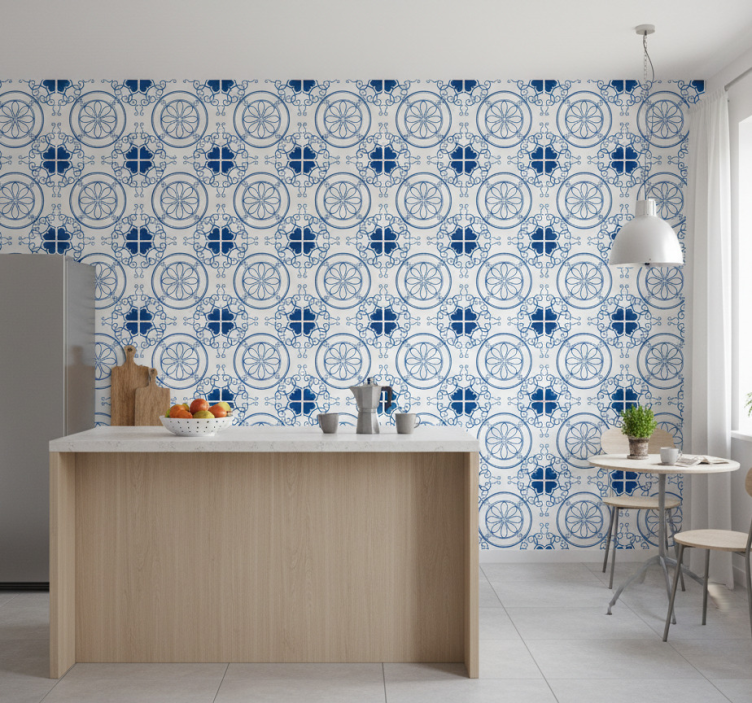 Tile effect wallpaper memories from greece - TenStickers