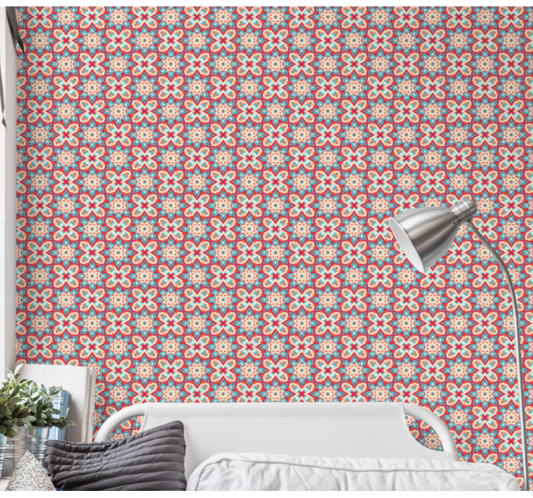 Tile effect wallpaper with tile inspired design - TenStickers