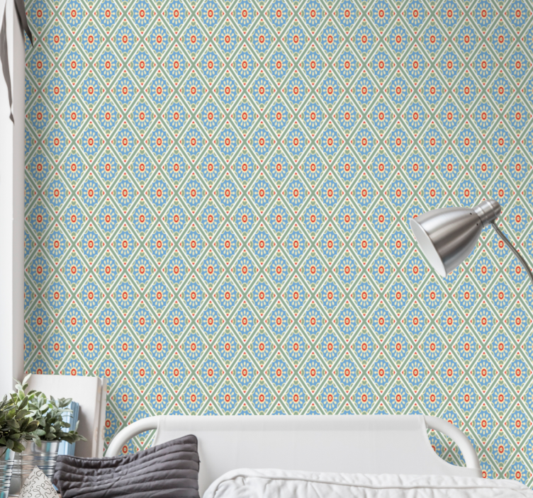 Tile effect wallpaper with tile pattern detail - TenStickers