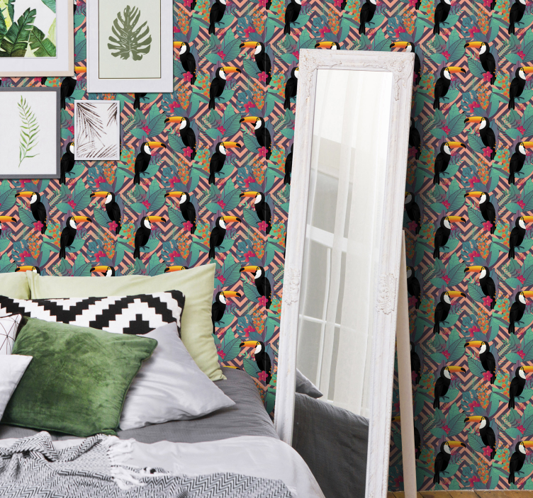 Toucans Among Leaves animals wallpaper - TenStickers