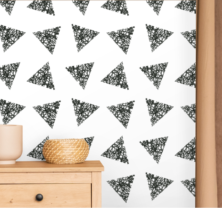 Triangles wallpaper scribble triangles - TenStickers