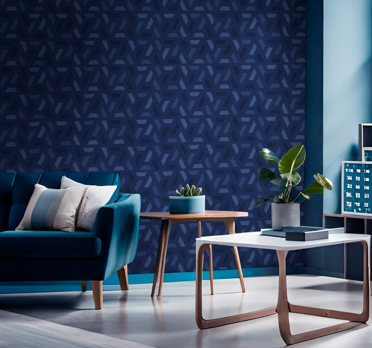 Triangular abstract art pattern Navy wallpaper - TenStickers