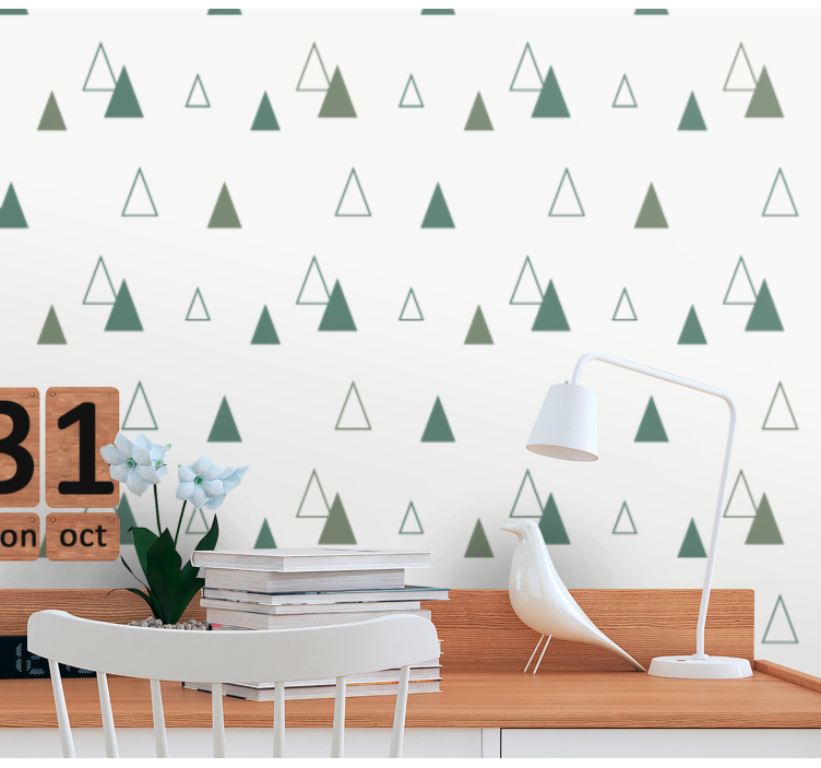 Forest pattern triangles wallpaper - TenStickers