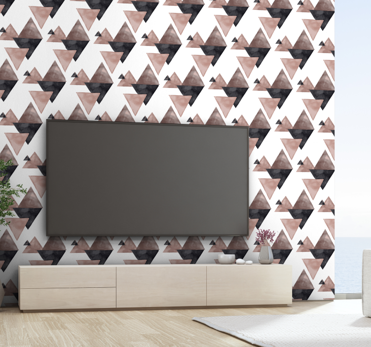 Triangular Harmony Pattern Wallpaper - TenStickers
