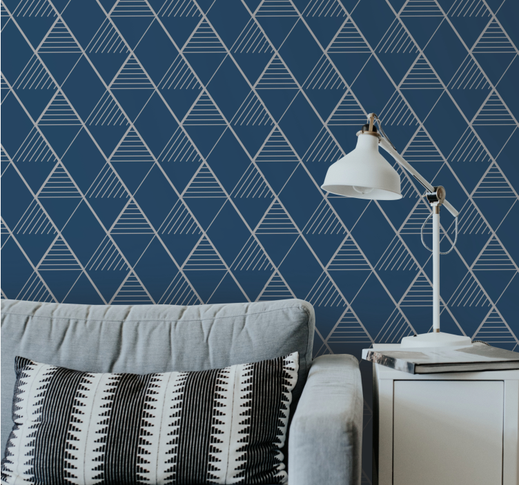 Triangular line patterns geometric wallpaper - TenStickers