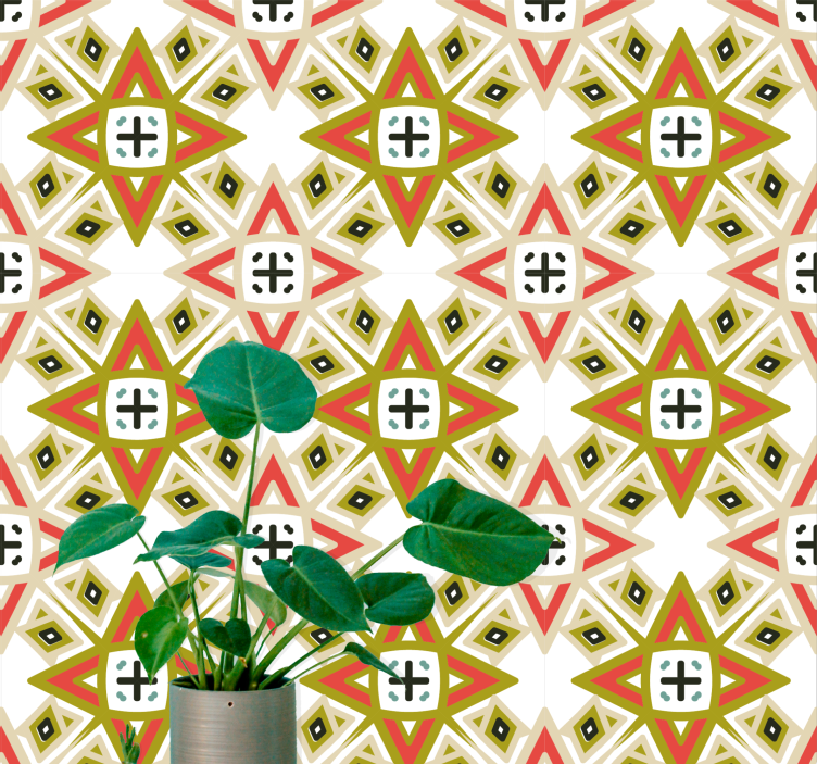 Tribal Geometry Pattern wallpaper geometric - TenStickers
