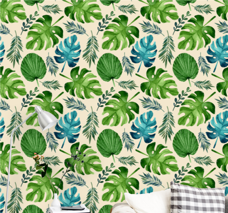 Tropical Leaf Arrangement nature wallpaper - TenStickers