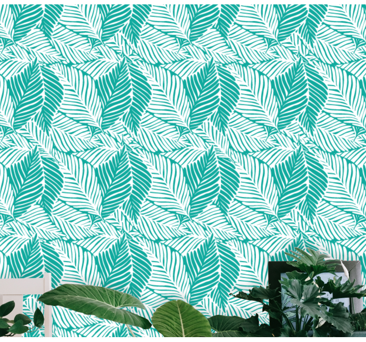 Tropical Leaf Composition leaves wallpaper - TenStickers