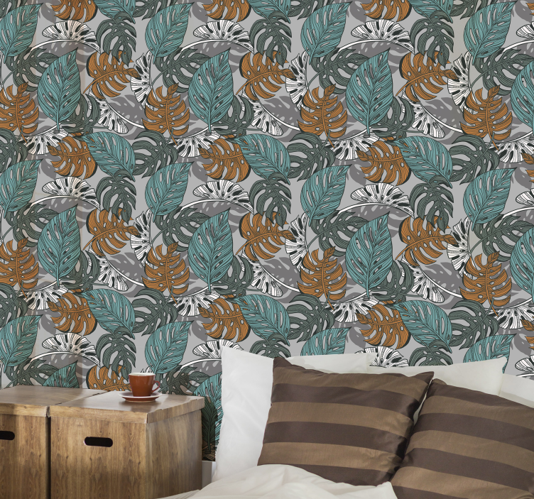 Tropical Leaf Scenery leaves wallpaper - TenStickers