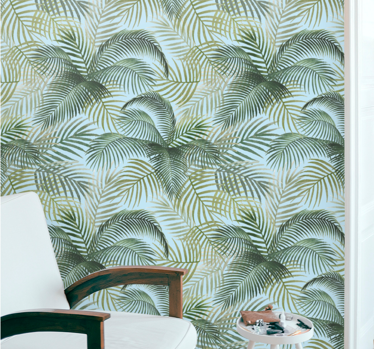 Tropical Palm Fronds nature wallpaper - TenStickers