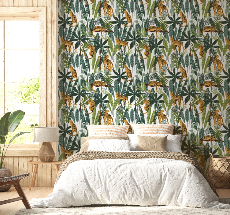 Tropical pattern animal wallpaper - TenStickers