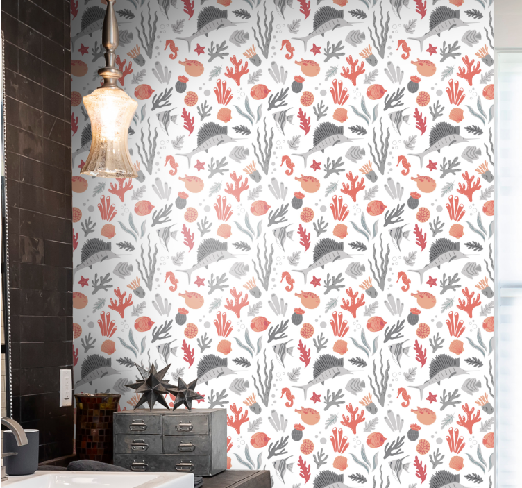 Underwater Motif fishes wallpaper - TenStickers