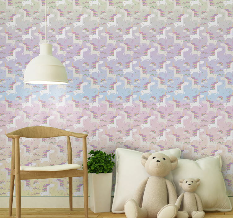 Rainbows background animals wallpaper - TenStickers