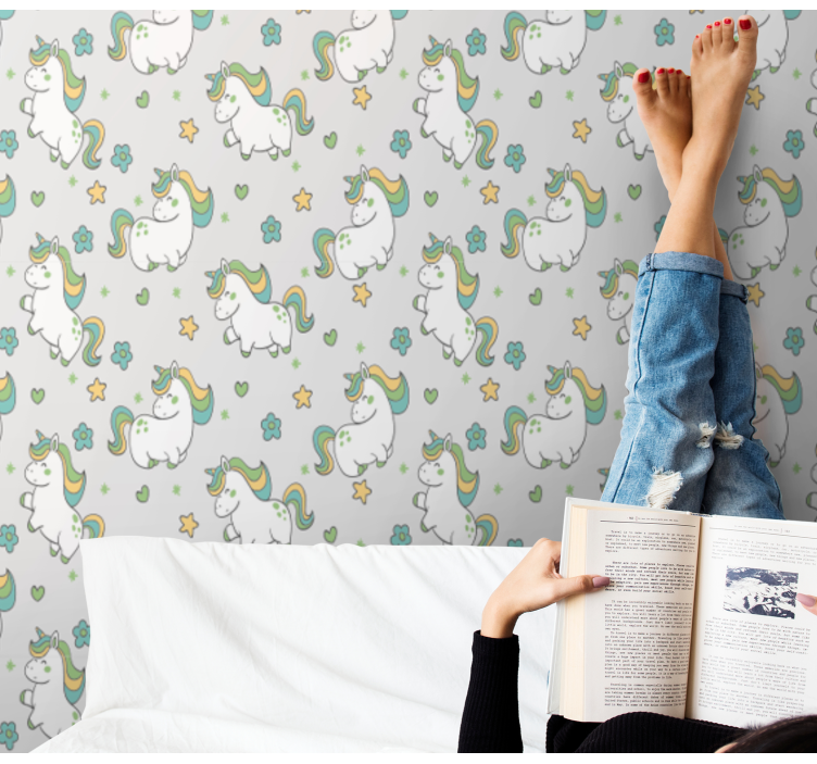 Unicorn Fantasy children's wallpaper - TenStickers