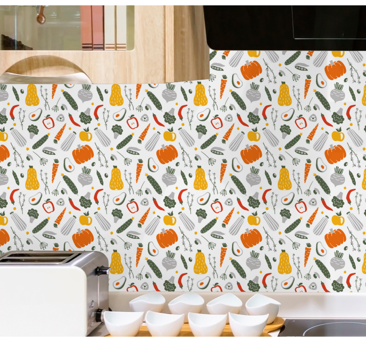 Vegetable Harvest kitchen wallpaper - TenStickers