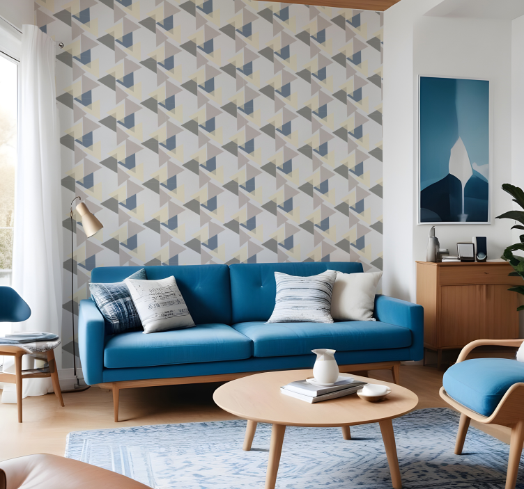Vertical triangles contemporary wallpaper - TenStickers