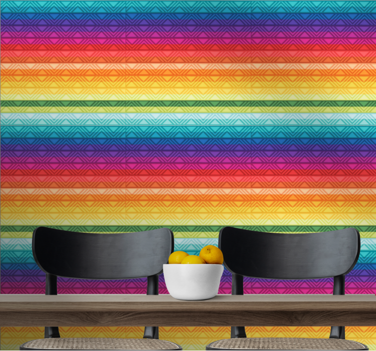 Vibrant Geometric Stripes wallpaper striped - TenStickers