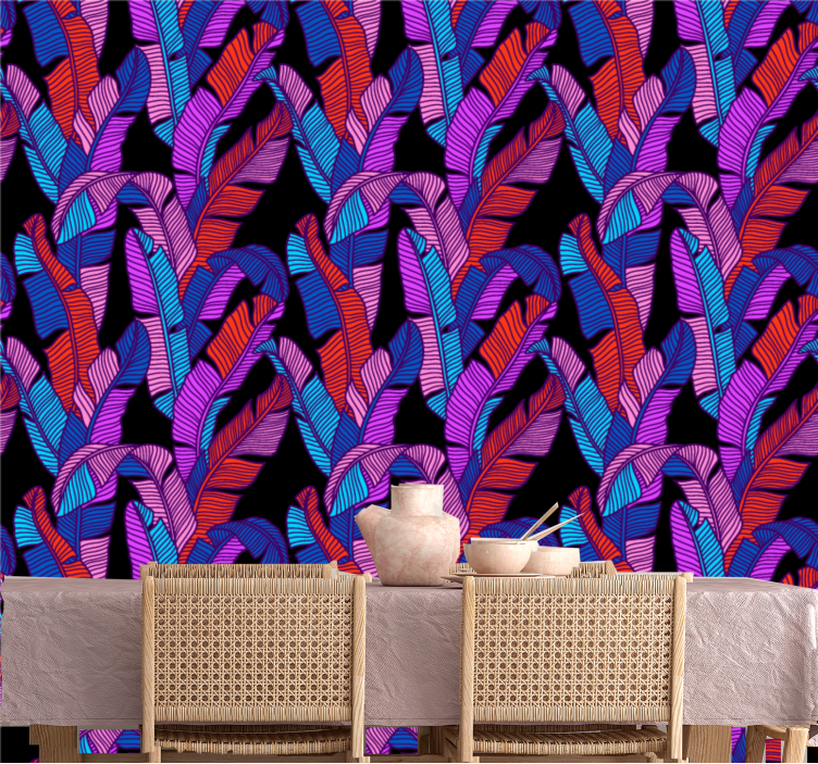 Big vibrant motif floral wallpaper - TenStickers
