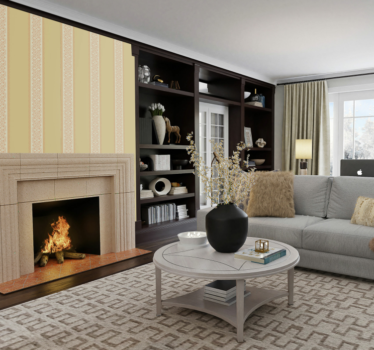 Vintage fireplace wallpaper classic wallpaper - TenStickers