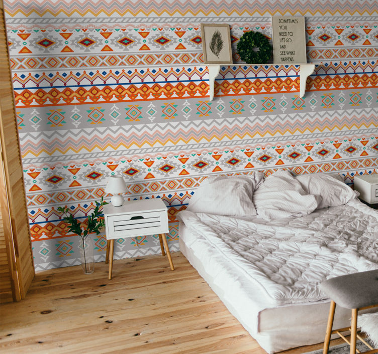 Bohemian style pattern wallpaper - TenStickers