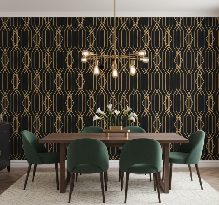 Wallpaper for dining area art deco elegance - TenStickers