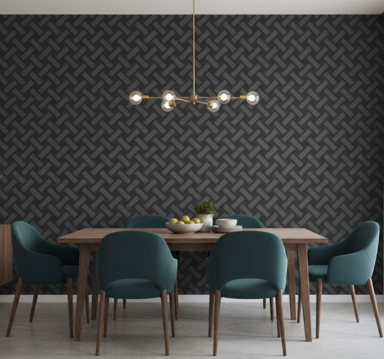 Wallpaper for dining area geometric black squares - TenStickers