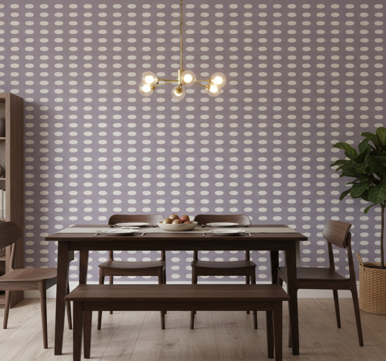 Wallpaper for dining area geometric gray and purple circles - TenStickers
