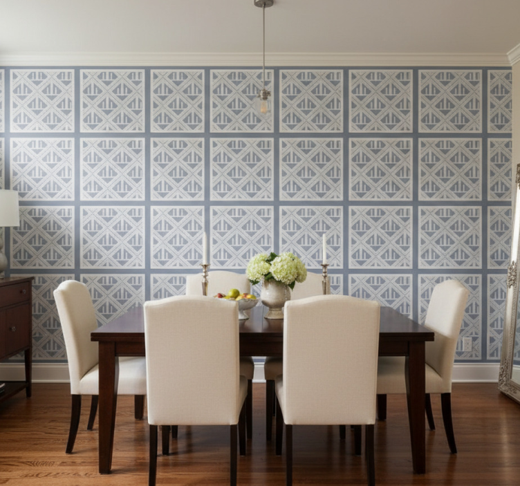Wallpaper for dining area geometric pattern array - TenStickers