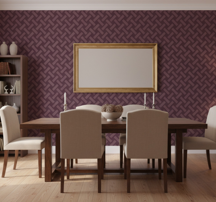 Wallpaper for dining area geometric purple squares - TenStickers