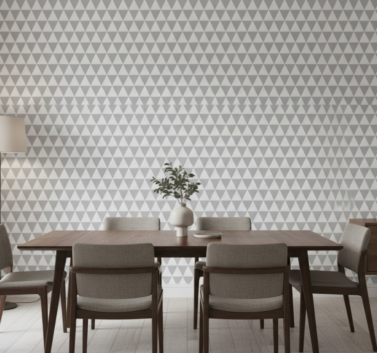 Wallpaper for dining area geometric triangular design - TenStickers
